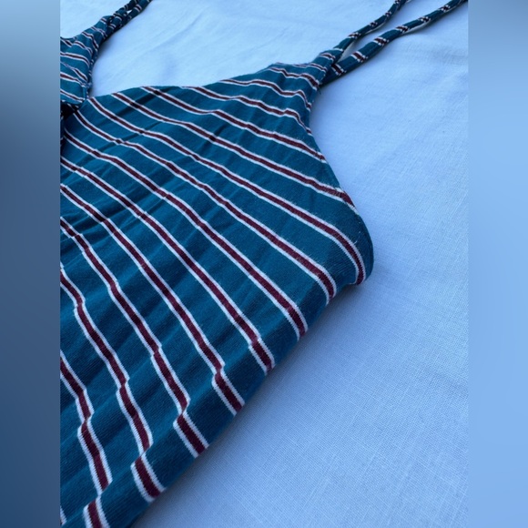 American Eagle Crossover V-Neck Striped Romper - Picture 4 of 12